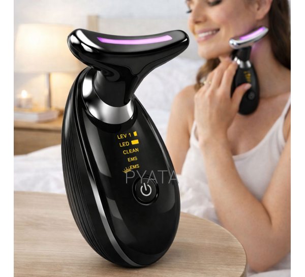 Масажер мікротоковий світлодіодний EMS для обличчя і шиї ES-1081, Чорний (205/3258)
