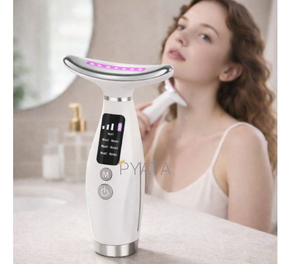 Масажер для обличчя та тіла з мікрострумами Neck Beauty Device 4581 з LED-терапією (509/4581)