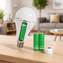 Акумуляторна LED лампочка з 2 акумуляторами FAE-3920 з гачком і перемикачем