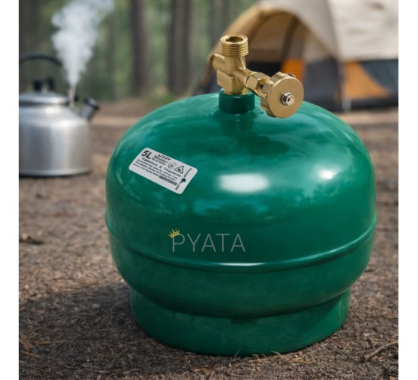 Туристический газовый баллон без горелки Зеленый 5л