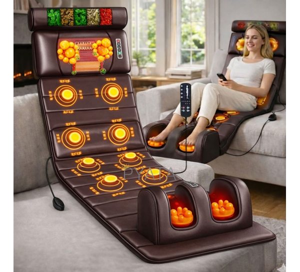 Масажний матрац електричний 4591 для спини, шиї та ніг, вібромасаж, прогрів, масажер для дому (509/4591)