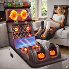 Масажний матрац електричний 4591 для спини, шиї та ніг, вібромасаж, прогрів, масажер для дому (509/4591)