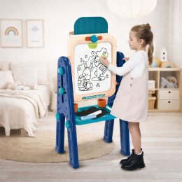 Двосторонній  дитячий мольберт з баскетбольним кільцем та магнітною дошкою 4в1 (509/3269)