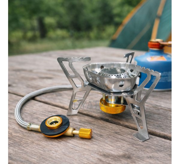 Туристичний газовий пальник YZ-9 з адаптером, для різьбових та цангових балонів (TOL)