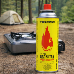 Цанговый газовый баллончик для портативных газовых плит горелок и обогревателей бутан TIROSS Бутан TS-700 392 мл