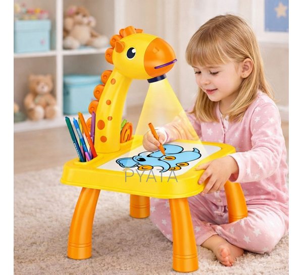 Дитячий стіл проектор для малювання з підсвічуванням, Жовтий (509/3459)