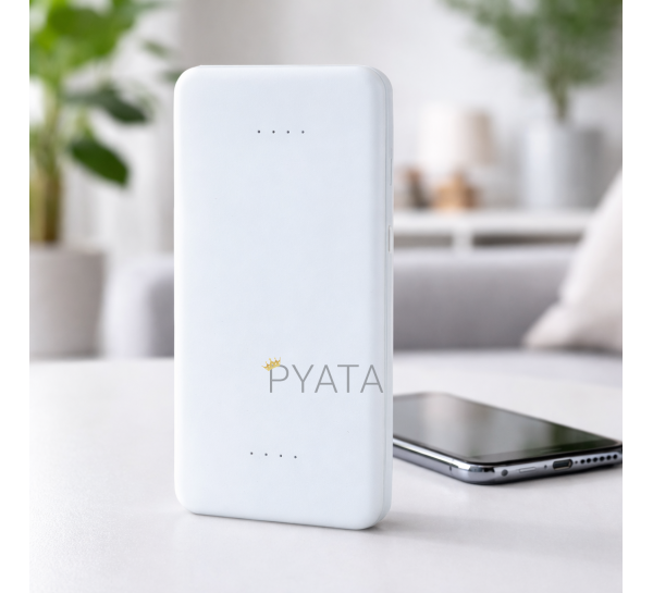 Портативний зарядний пристрій-повербанк УМБ Power Bank 10000 mAh Білий