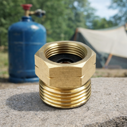 Переходник для заправки газовых польских (евро) баллонов PZ-10 3/8" (15,5 мм) на 12 (21,8 мм) (JS/1955)