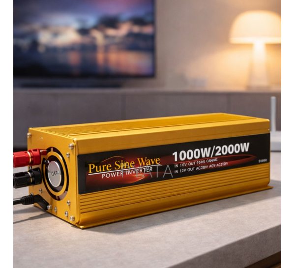 Інвертор HOULI 1000/2000Вт 12-220V Чистий сінус для побутових приладів/гаджетів