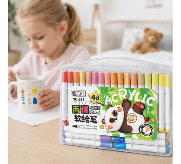 Акварельні маркери Water Brush у наборі з 48 кольорів з кейсом (205/3833)
