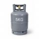 Газовий металевий балон 12 л з вітрозахистом 5 кг, Сірий