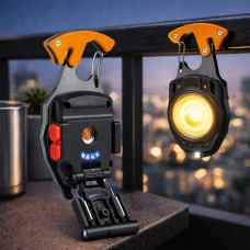 Ліхтар на карабіні,акумуляторний,7 режимів, ніж, запальничка, викрутка, магніт 500mAh (205/2907)