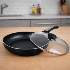 Алюмінієва сковорода з антипригарним покриттям, індукційне дно, скляна кришка MR-1203-26 26 см (235)