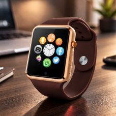 Умные смарт часы Smart watch A1 Android 400 мАч, ожидание до 7 дней, Золотые
