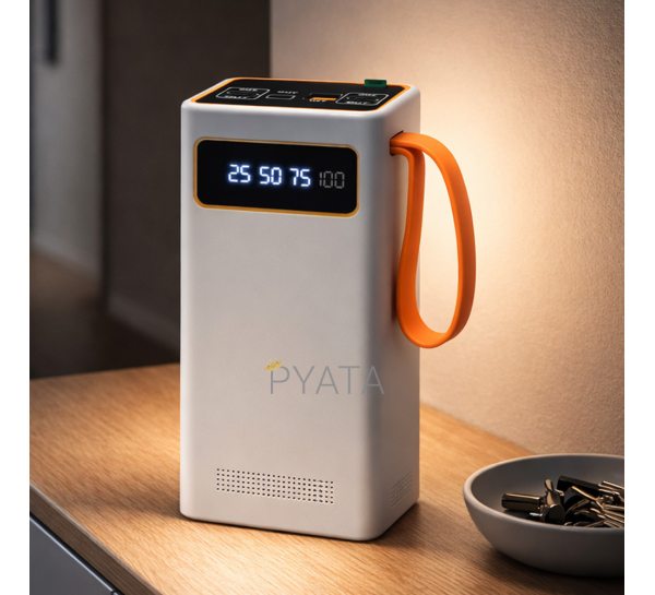 Повербанк 100000 mAh з LED-ліхтариком та швидкою зарядкою Hoco JA88A 22.5W, Білий (JM/9797)