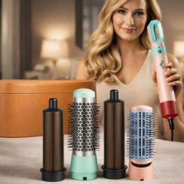 Стайлер для волосся HAIR BRUSH ДАЙСОН 5 в 1 помаранчевий кейс, Різнокольоровий (JM/5978)