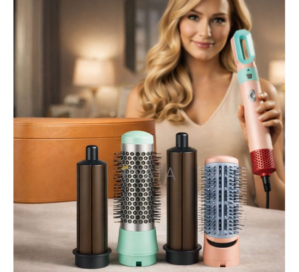 Стайлер для волосся HAIR BRUSH ДАЙСОН 5 в 1 помаранчевий кейс, Різнокольоровий (JM/5978)