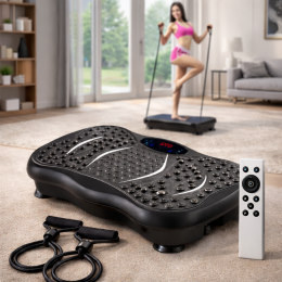 Домашний тренажер-виброплатформа для похудения и тренировок с пультом и эспандерами (509/3218)