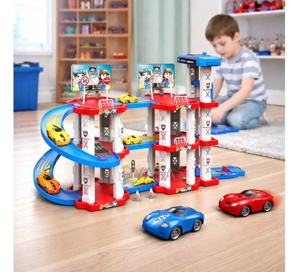 Игрушечный набор машинок трек паркинг Childrens Rail Car "Щенячий патруль" 75 деталей 3 машинки (509/3598)