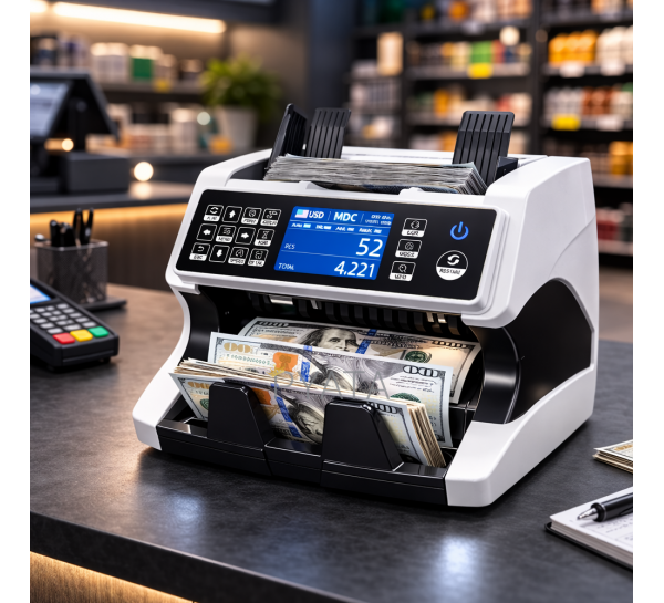 Счетчик банкнот с определением номинала UAH USD EUR CIS ИК УФ проверка 1200 банкнот/мин (JM/6198)