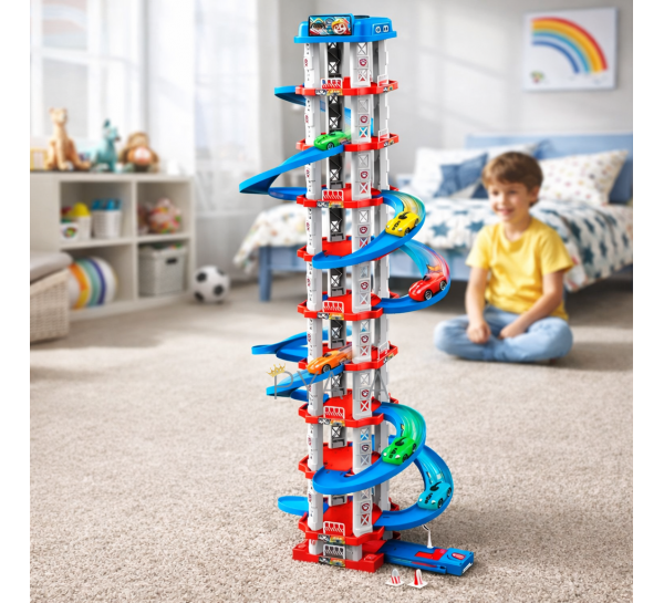 Игрушечный набор машинок трек паркинг Childrens Rail Car "Щенячий патруль" 105 деталей 3 машинки (509/3596)