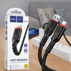 Зарядный кабель HOCO X59 Victory Lightning 2.4A 1m Black (206/99159)