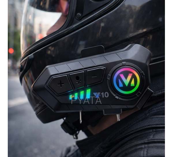 Бездротова Bluetooth мотогарнітура на шолом із м'яким мікрофоном Y10 (509/4666)