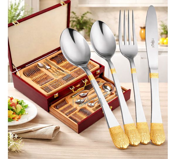 Набір столових приладів на 12 осіб 72 предмети в дерев'яному кейсі (509/4675)