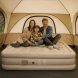 Надувний портативний двомісний домашній матрац з вбудованим насосом 200х150х25 см