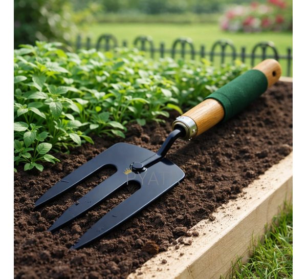 Ручна садова вилка Garden Tools 34,5 см металева для аерації та обробки ґрунту (YAB)