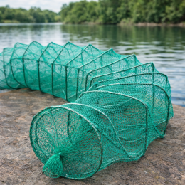 Розкладна раколовка гармошка кордова сітка 18 м 20х30 см осередок 12 мм Зелений