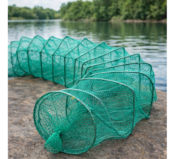 Розкладна раколовка гармошка кордова сітка 18 м 20х30 см осередок 12 мм Зелений