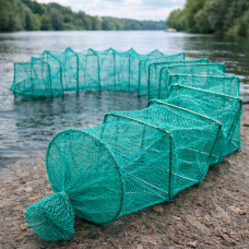 Розкладна раколовка гармошка кордова сітка 10 м 25х30 см осередок Зелений 