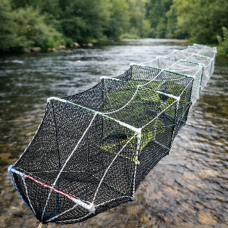 Розкладна раколовка гармошка кордова сітка 9,5 м 16 входів 20х30 см осередок 20 мм Білий/Чорний