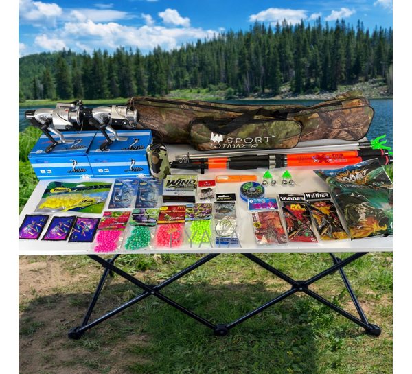 Професійний набір рибалки PRO 30 предметів №2, 2 вудилища 3 м, котушки Cobra CB440 та аксесуари, Помаранчевий