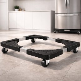 Пересувна підставка для пральної машини, холодильника на колесах регульована 75*75 см до 130 кг (Х19/10592)