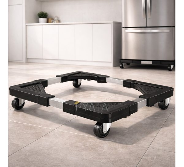 Пересувна підставка для пральної машини, холодильника на колесах регульована 75*75 см до 130 кг (Х19/10592)