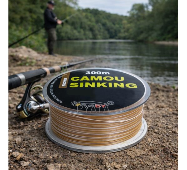 Нейлоновая леска для рыбака BoyaBY Camou Sinking 300м, 20LB, 9.3кг, 0,25мм Бежевый