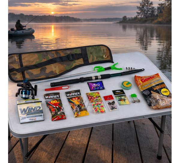 Комплект для риболовлі на карася 15 в 1 №6 вудка StarMax 2.1 м, котушка, снасті та аксесуари