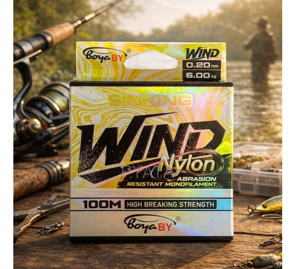 Волосінь нейлонова для рибалки boyaBY Wind 0,2 mm 6 rg 100 m