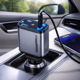 Автомобільний зарядний пристрій 66W USB Type-C Lightning QC3.0 PD з проєктором Зоряне небо (527/BA-0411)