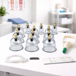 Вакуумні масажні банки з насосом 12 шт для антицелюлітного баночного масажу набір(626/VEN-1418)
