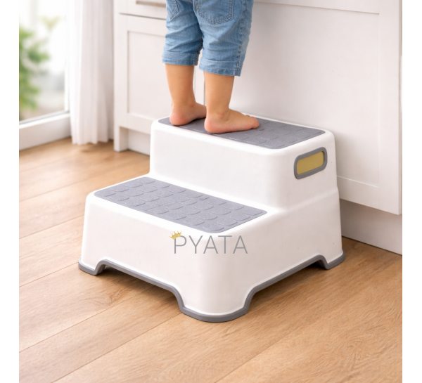 Дитяча підставка-сходинка двоступенева антиковзна 33х31х23 см для ванни та умивальника(626/VEN-1403-С45/2)