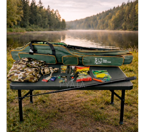 Набор для рыбалки удилище 4.25 м 4 LB +катушка+чехол+снасти+пончо и т.д. Karp Crank 17в1 №8