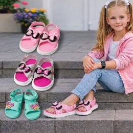 Дитячі гумові крокси тапки-садалі з п'ятковим ремінцем LuckLine 3 пари (випадковий колір) розмір 18