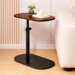 Журнальный столик трансформер регулируемый по высоте, приставной С-образный, Темное дерево(626/VEN-1397-С45/2