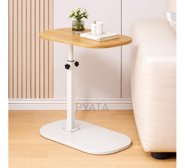 Журнальный столик трансформер регулируемый по высоте, приставной С-образный, Светлое дерево(626/VEN-1397-С45/2