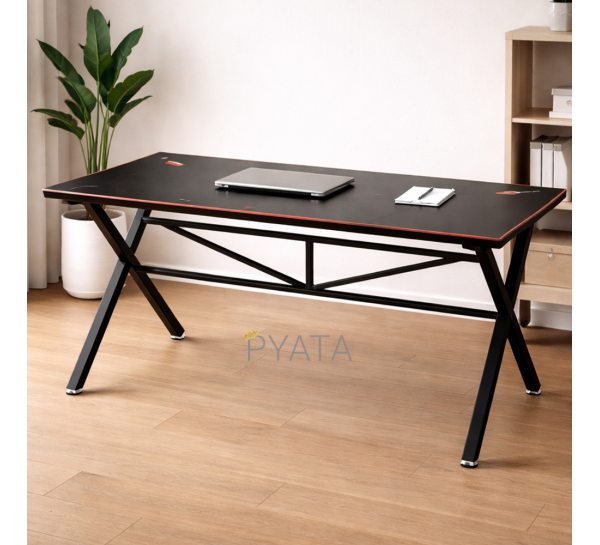 Стіл комп’ютерний 120×60 см хай-тек МДФ метал з отвором для кабелів робочий письмовий стіл(626/VEN-1395-С45/2)