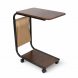 Журнальний столик С-подібний мобільний на колесах компактний приліжковий, Темне дерево (626/VEN-1394)
