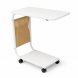 Журнальний столик С-подібний мобільний на колесах компактний приліжковий, Білий (626/VEN-1394)